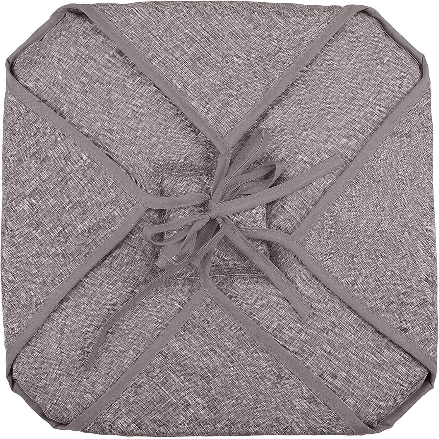 Eden - Galette de chaise 4 rabats 40 x 40 cm taupe chinee - Image 2