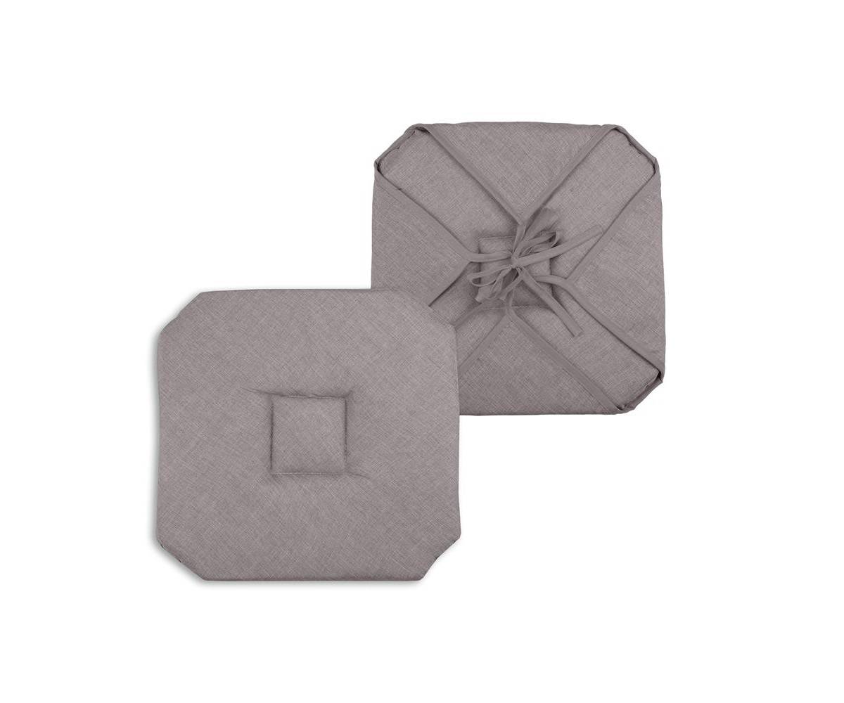 Eden - Galette de chaise 4 rabats 40 x 40 cm taupe chinee