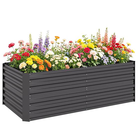 PANGIVO - Carré potager acier galvanisé gris 180 x 90 x 59 cm - PANGIVO - Image 1