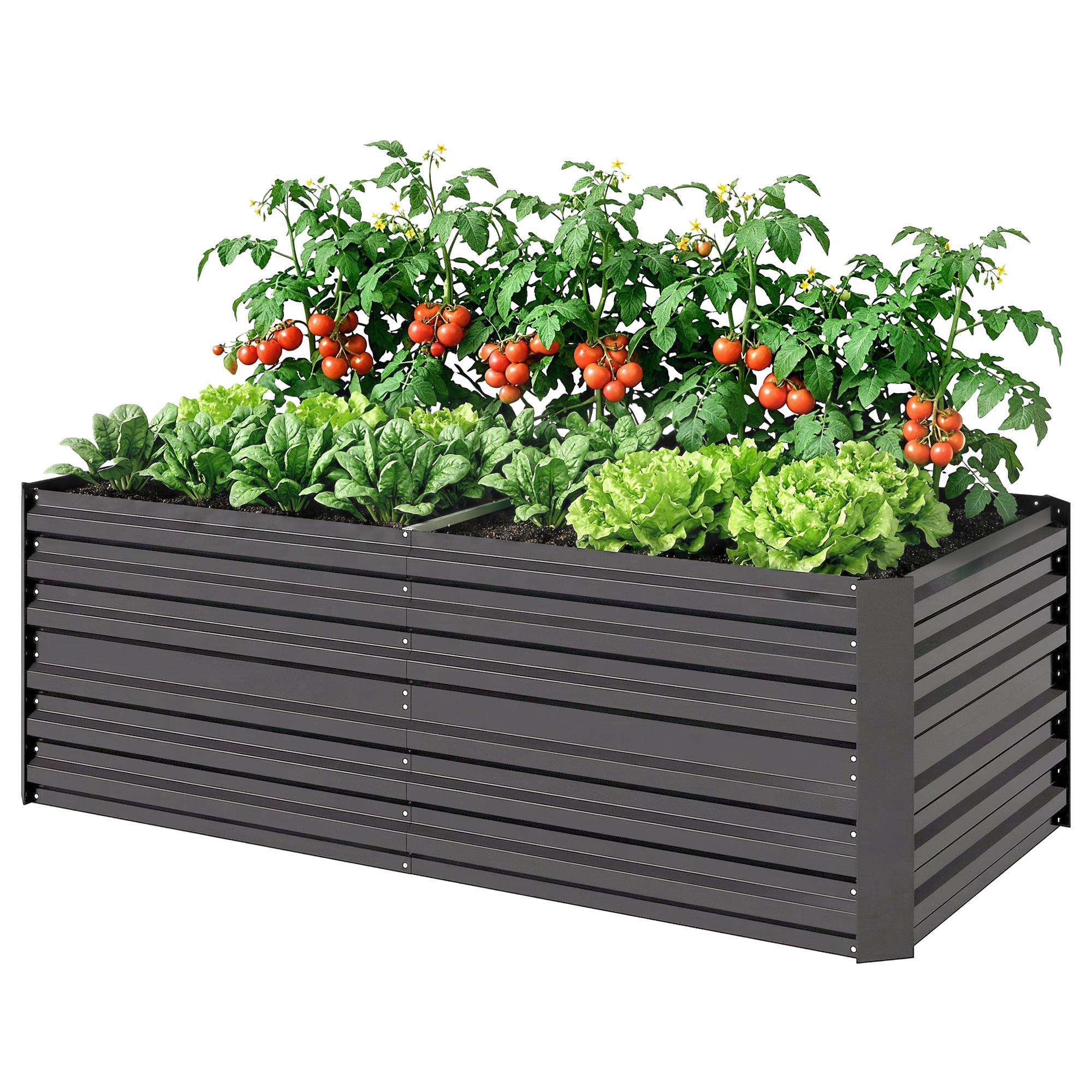 PANGIVO - Carré potager acier galvanisé gris 180 x 90 x 59 cm - PANGIVO - Image 2
