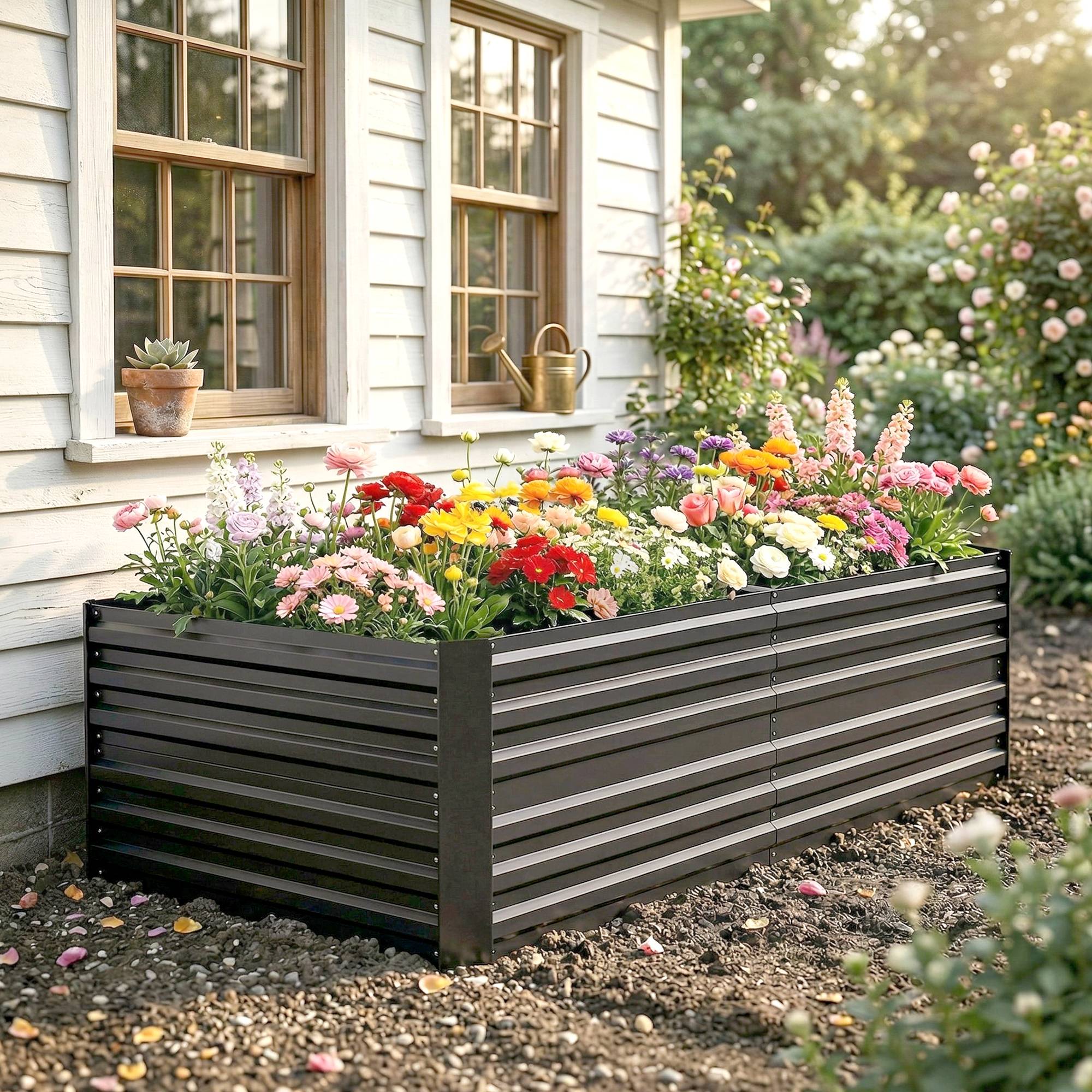 PANGIVO - Carré potager acier galvanisé gris 180 x 90 x 59 cm - PANGIVO - Image 10
