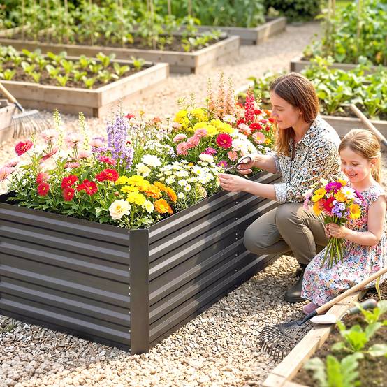 PANGIVO - Carré potager acier galvanisé gris 180 x 90 x 59 cm - PANGIVO - Image 3