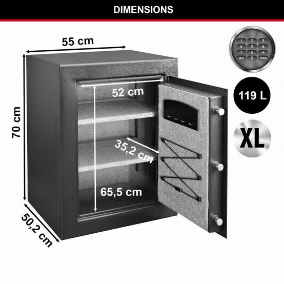 Masterlock - Coffre-fort MASTERLOCK Combinaison électronique - 119L - T8-331ML - Image 4