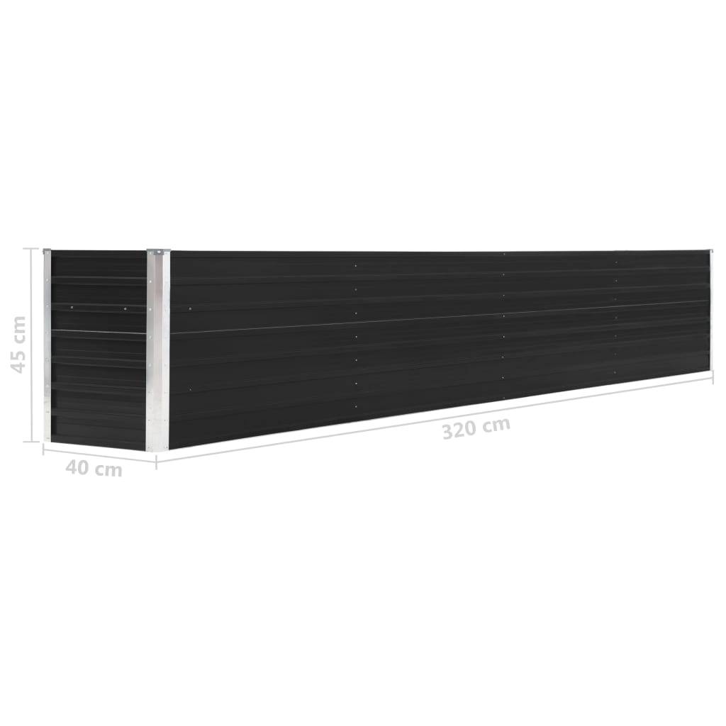 Helloshop26 - Jardinière lit surélevé plantes fleurs jardin acier galvanisé 320 x 40 x 45 cm anthracite - Image 5