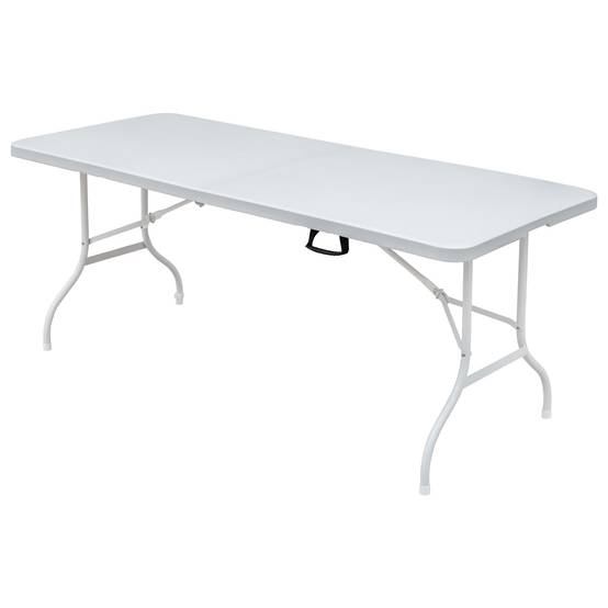 Table pliante en fer et plastique blanc 180.34 x 73.66 x 73.66 cm - PANGIVO - Image 1