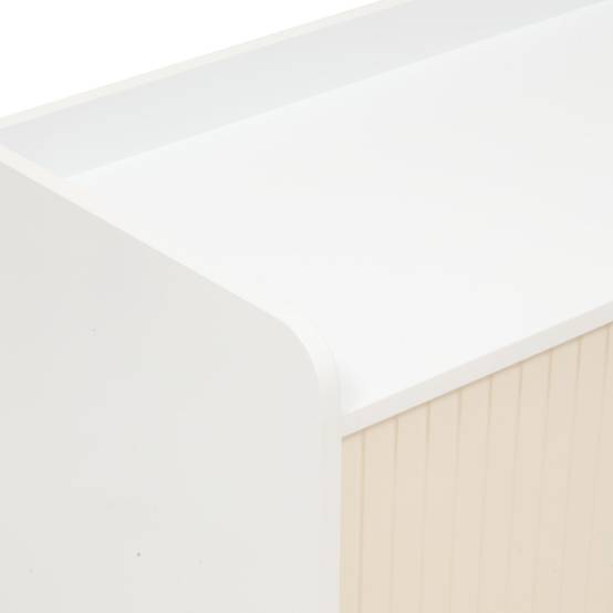 Meuble de rangement enfant 2 portes et 2 niches BOULI - Blanc et beige - Atmosphera - Image 5