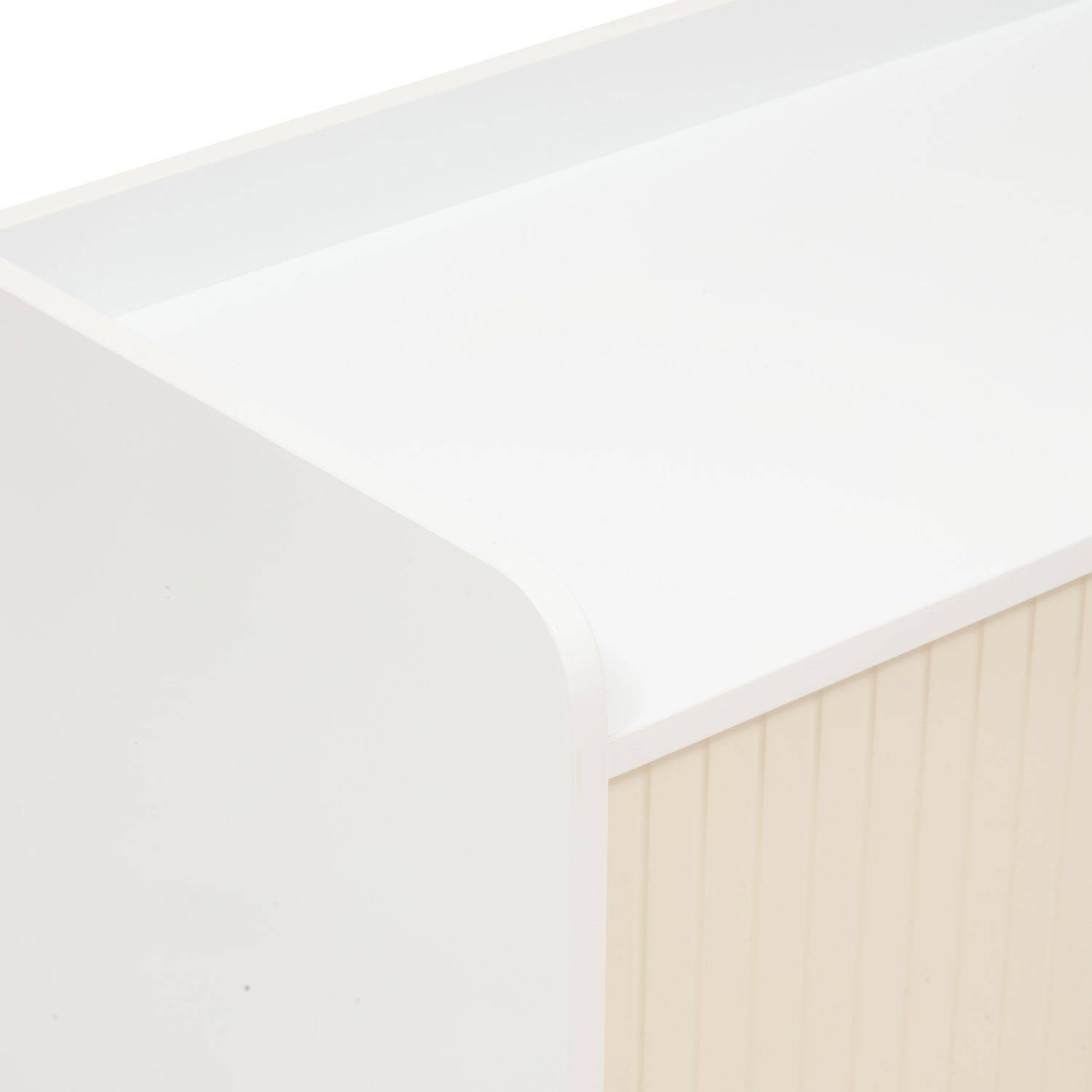 Meuble de rangement enfant 2 portes et 2 niches BOULI - Blanc et beige - Atmosphera - Image 5