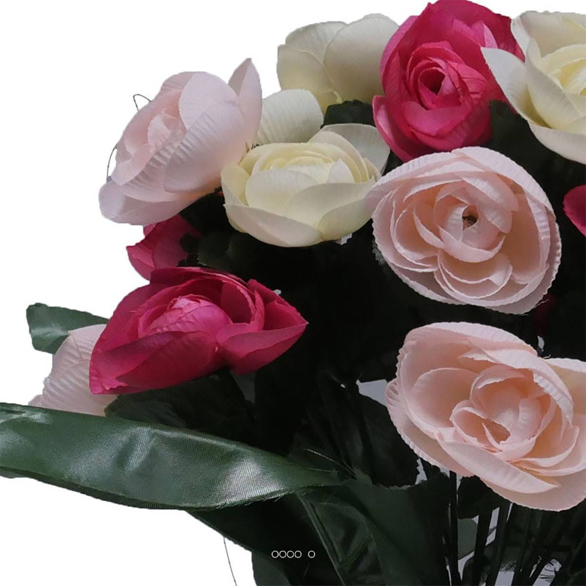 Artificielles - Fleurs artificielles cimetière pot de renoncules H 35 cm D 27 cm Rose soutenu - couleur: Rose soutenu - Imagen 3