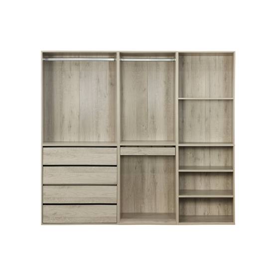 sweeek - Kit dressing modulable avec 3 éléments. étagères. tiroirs. penderie. porte pantalons. coloris naturel 200 x 45 x 180 cm | sweeek - Image 6