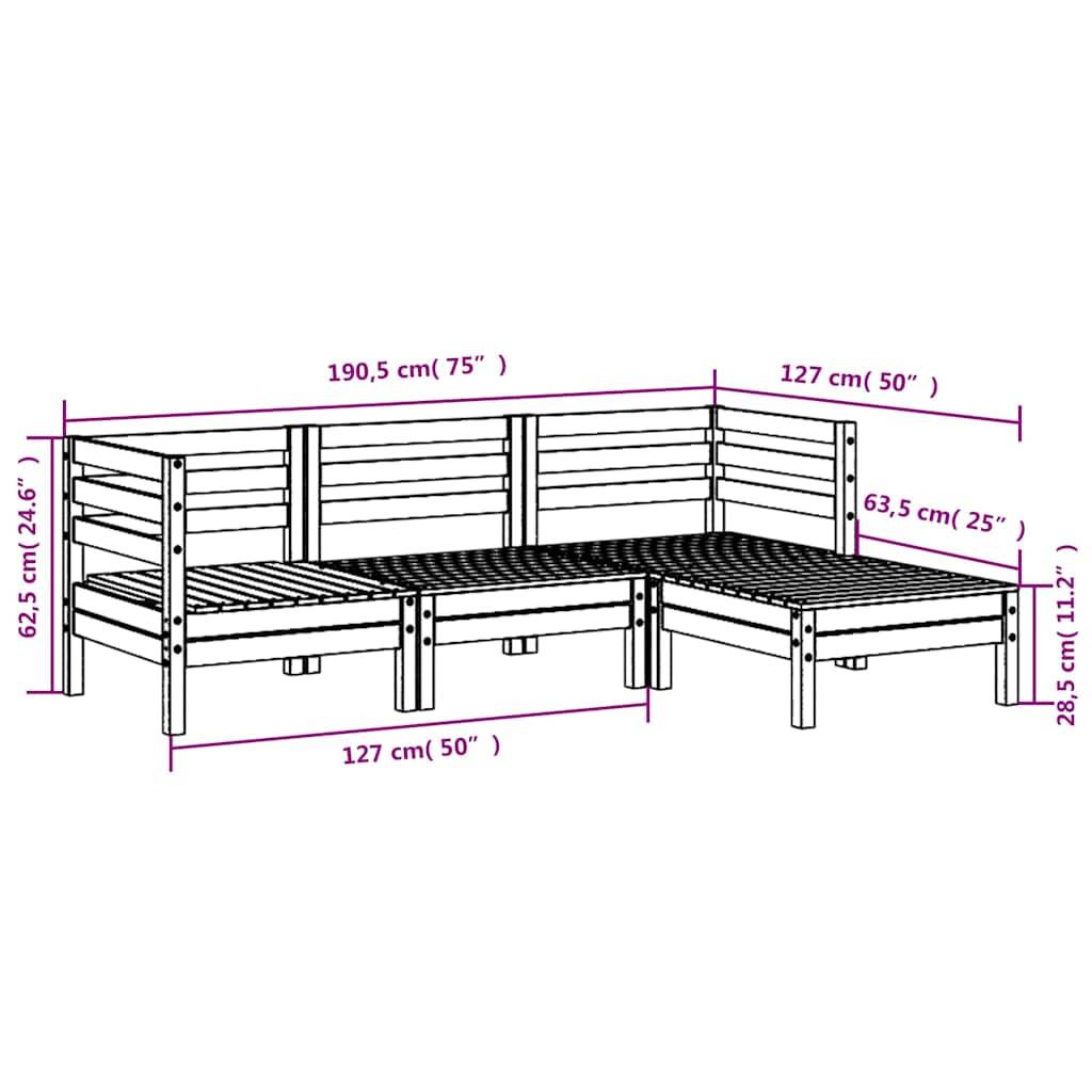 Canapé Extérieur 3 Places Bois Pin Massif Blanc avec Repose-Pieds Palette Design pour Terrasse Style Bord de Mer – ComfortXL Outdoor Living - Image 7