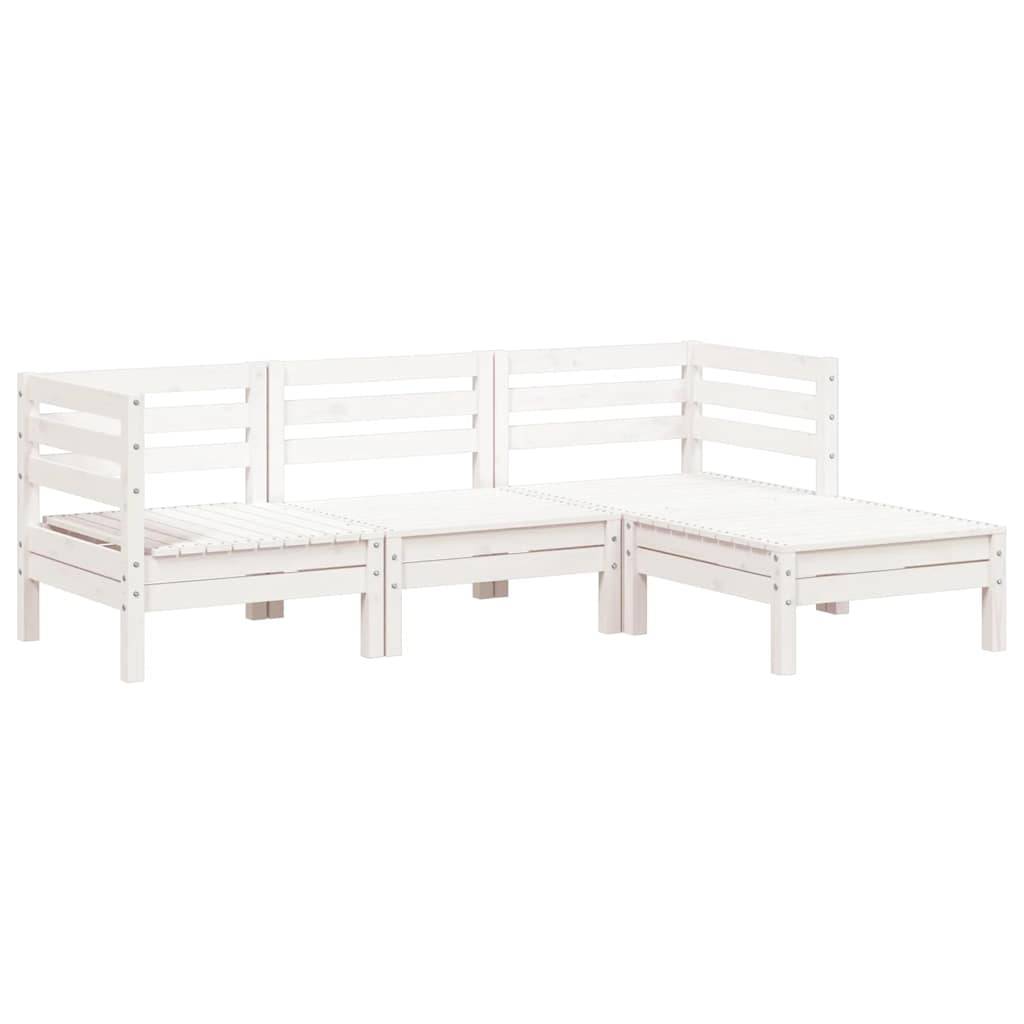 Canapé Extérieur 3 Places Bois Pin Massif Blanc avec Repose-Pieds Palette Design pour Terrasse Style Bord de Mer – ComfortXL Outdoor Living - Image 2