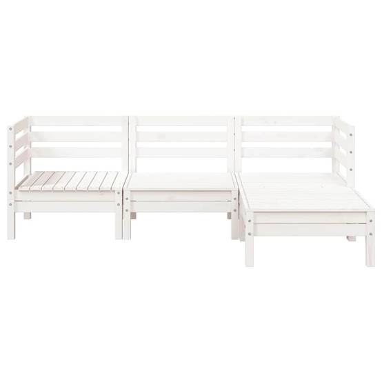 Canapé Extérieur 3 Places Bois Pin Massif Blanc avec Repose-Pieds Palette Design pour Terrasse Style Bord de Mer – ComfortXL Outdoor Living - Image 4