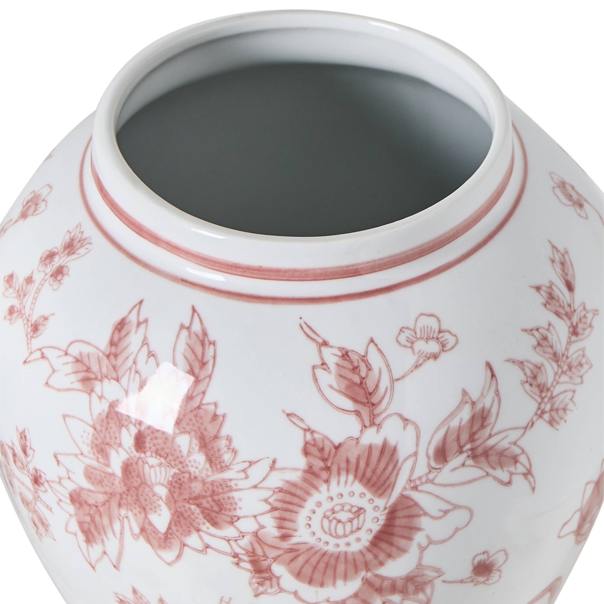 Beliani - Vase avec couvercle Porcelaine Rouge/blanc SEWILLA - 18x18x38- Beliani - Image 5