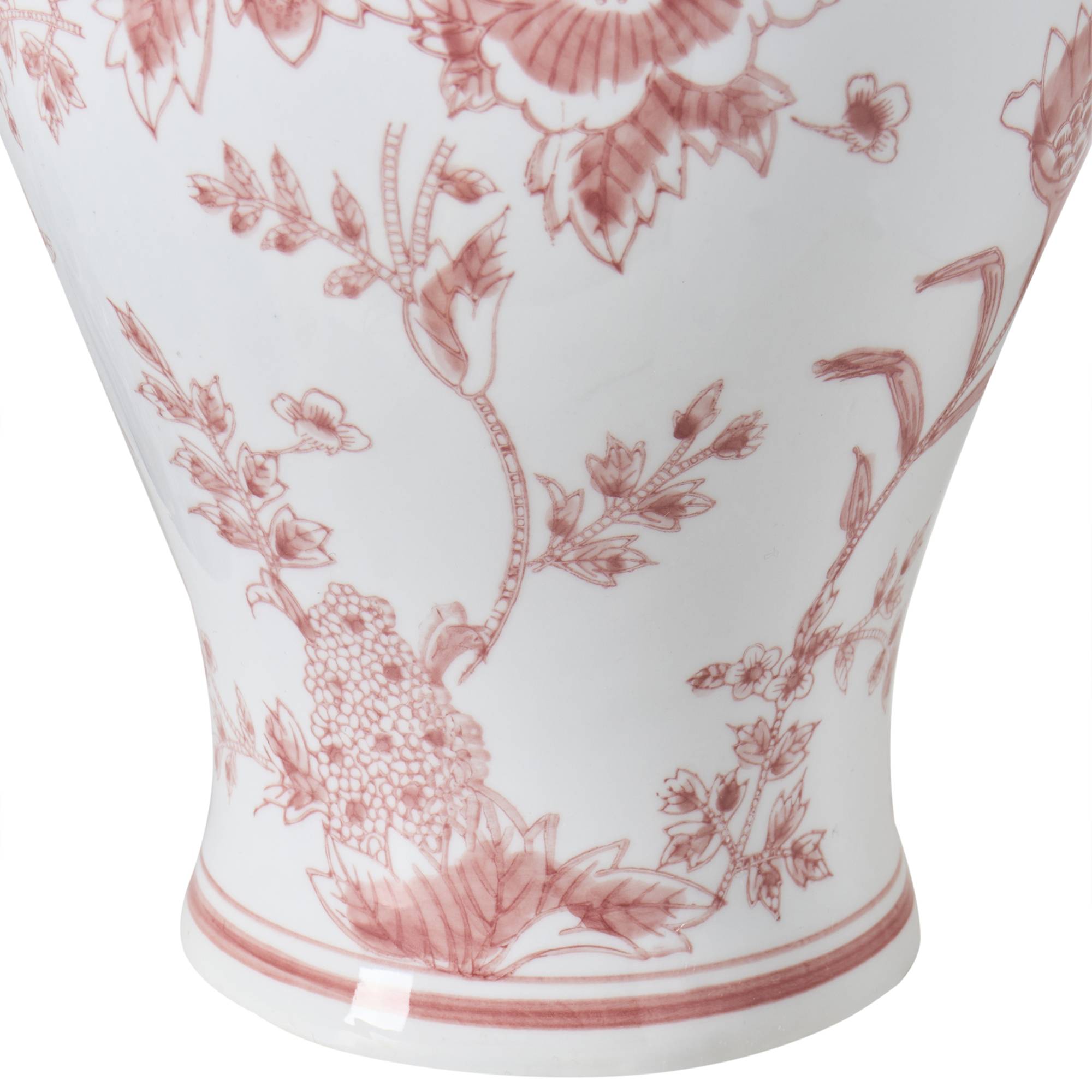 Beliani - Vase avec couvercle Porcelaine Rouge/blanc SEWILLA - 18x18x38- Beliani - Image 6