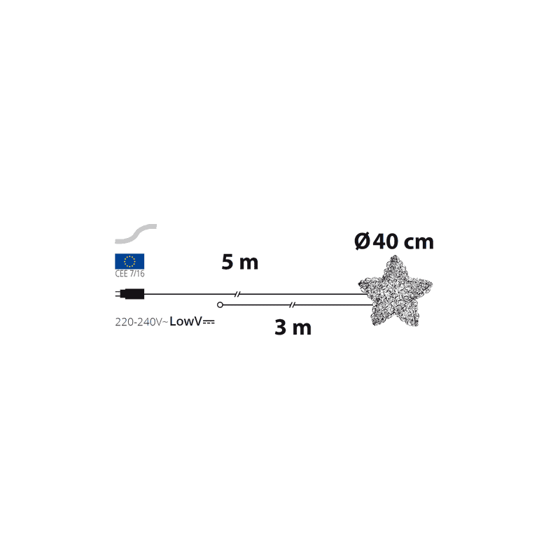 Lotti - étoile lumineuse à LED 3D Aluminium Argenté Gliter Ø40cm 60 leds blanc chaud Lotti - Imagen 7