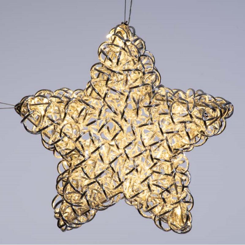 Lotti - étoile lumineuse à LED 3D Aluminium Argenté Gliter Ø40cm 60 leds blanc chaud Lotti - Imagen 1