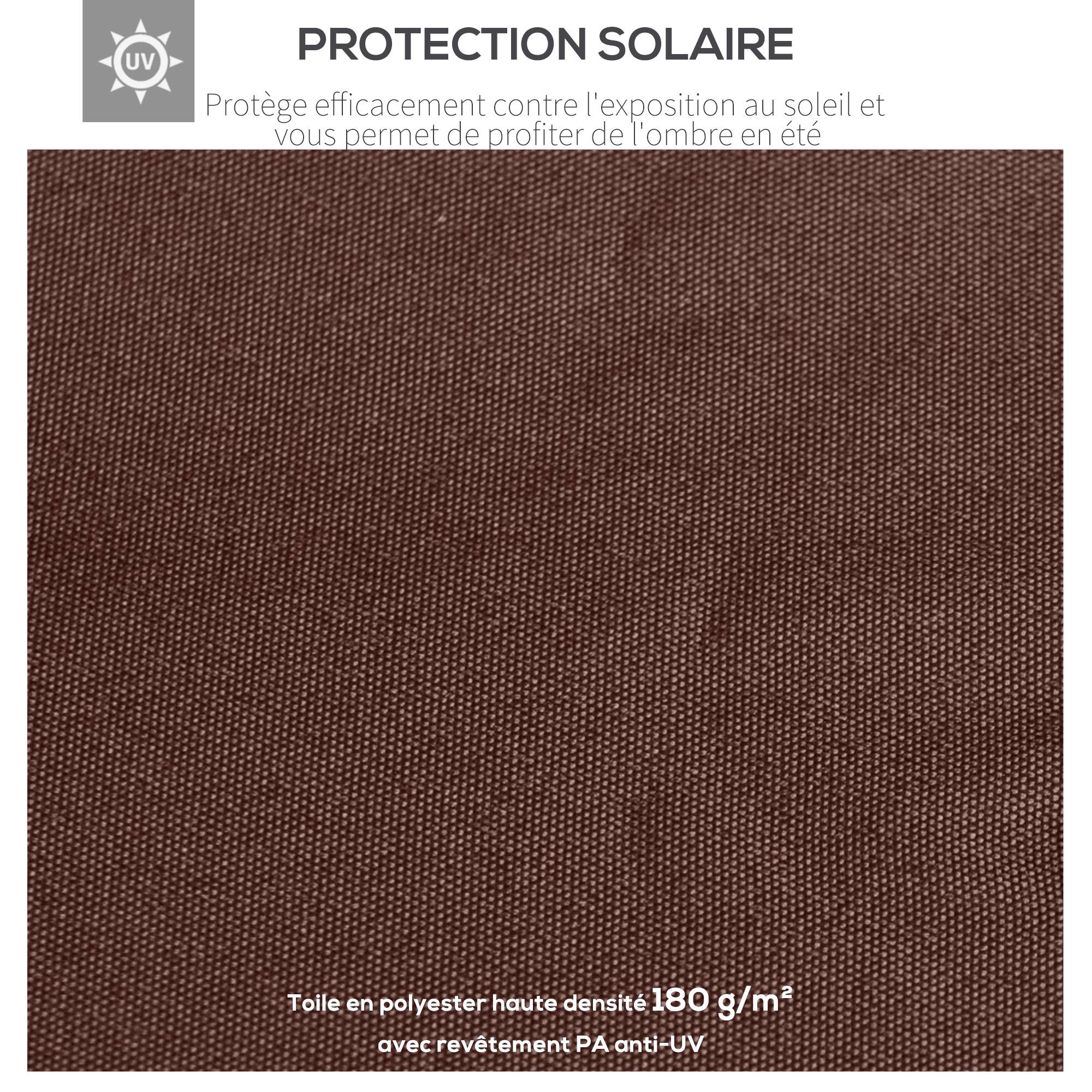 Outsunny - Toile de rechange pour pavillon tonnelle tente toit de remplacement 3x3m anti-UV haute densité 180g/m² tissu polyester café - Outsunny - Image 4