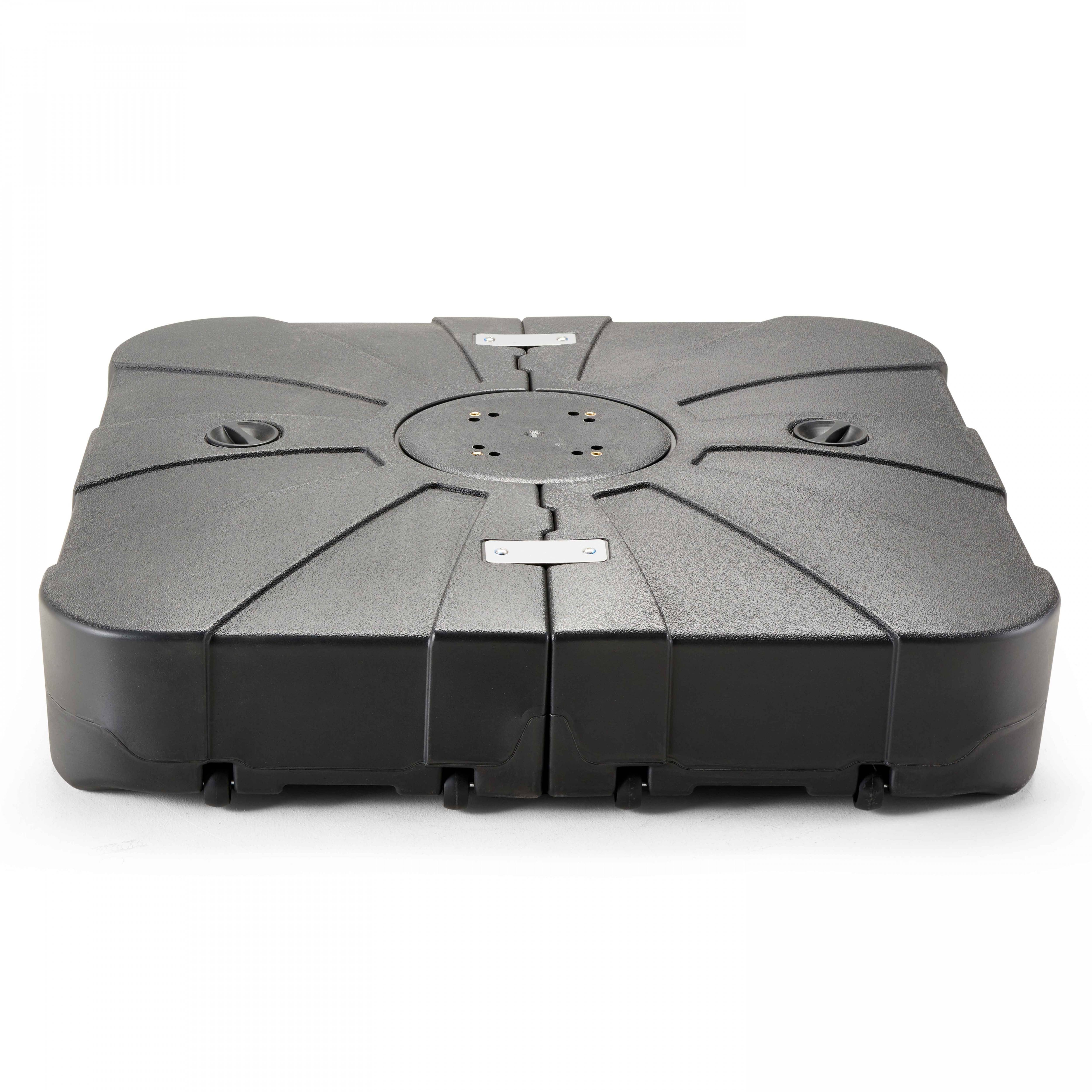 Oviala - Parasol 3x3m 360° inclinable + pied à lester 100L sur roues gris Malaga - Oviala - Imagen 5