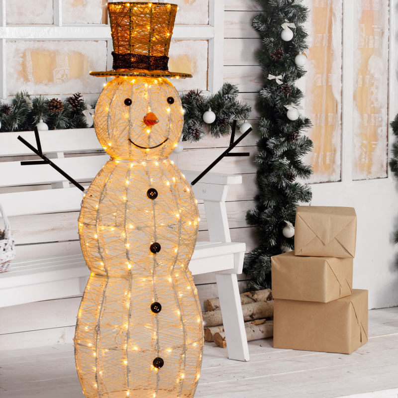 Lotti - Bonhomme de neige lumineux 3D H105cm 220 LED ambré fixe Timer extérieur Smart Connect 31V professionnel Lotti - Imagen 1