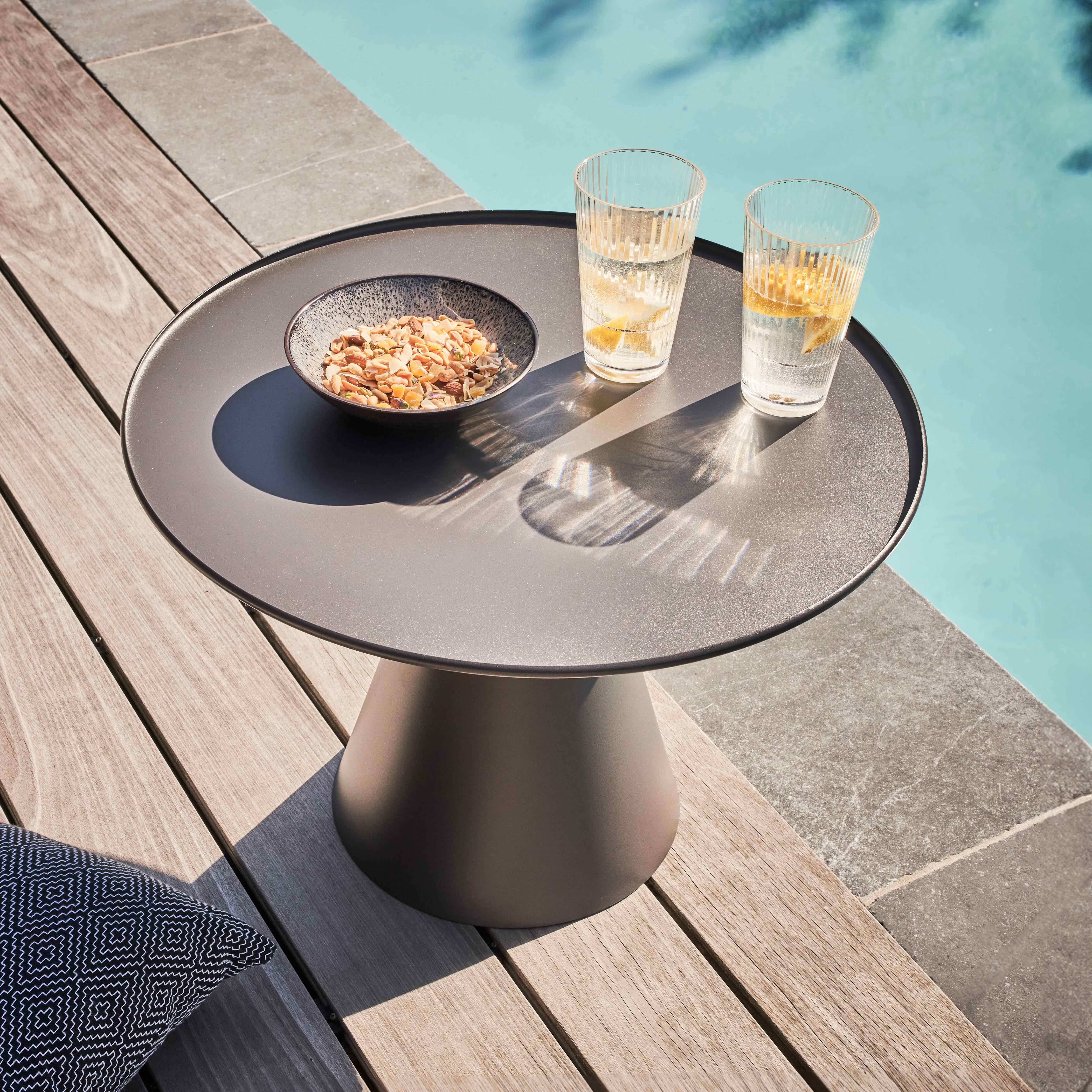 Oviala - Table basse ronde 60 cm en acier gris anthracite Gomba Gomba - Oviala - Imagen 2