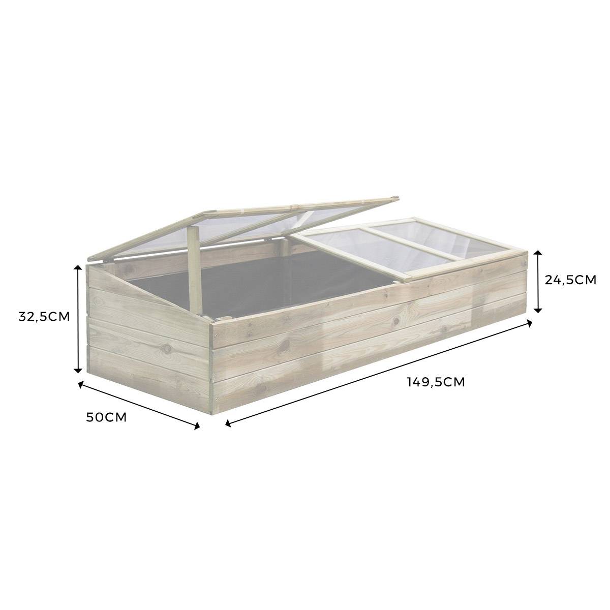 Serre double chassis en bois Florence - Cémonjardin - Imagen 6