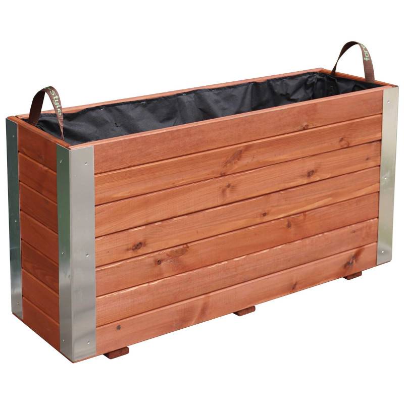 Forest Style - Bac Bambou - Lasuré - 100 x 30 x 50 cm - Image 1