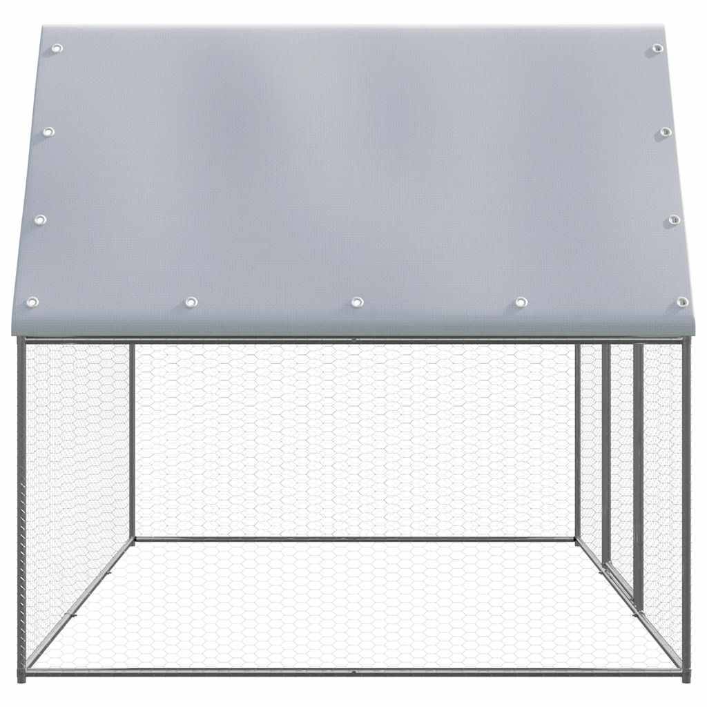 Poulailler enclos 3x2x2m acier galvanisé petits animaux jardin Argenté – ComfortXL Outdoor Living - Image 3
