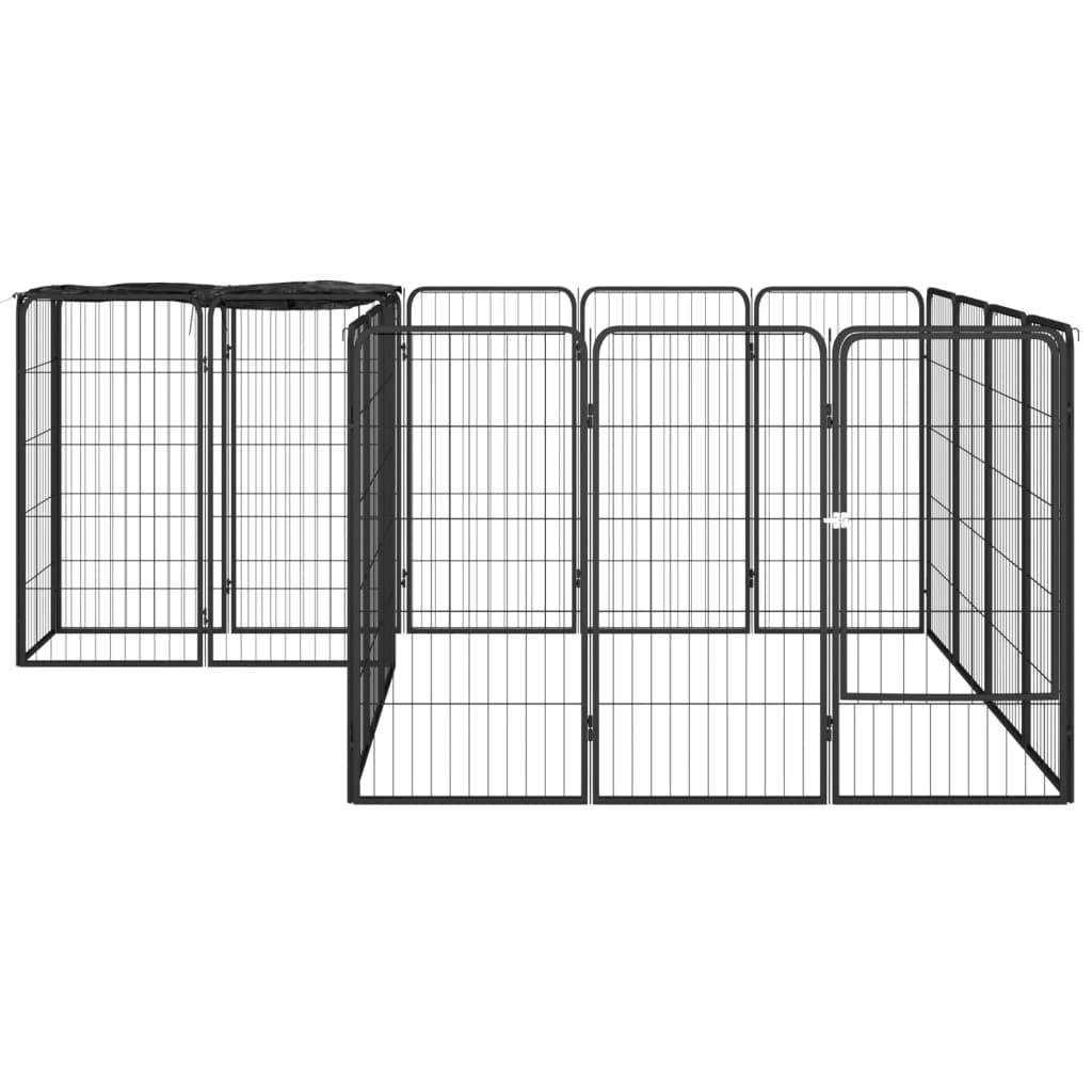 Vidaxl - Parc pour chien 18panneaux Noir 50x100cm Acier enduit de poudre vidaXL 3115950 - Imagen 2