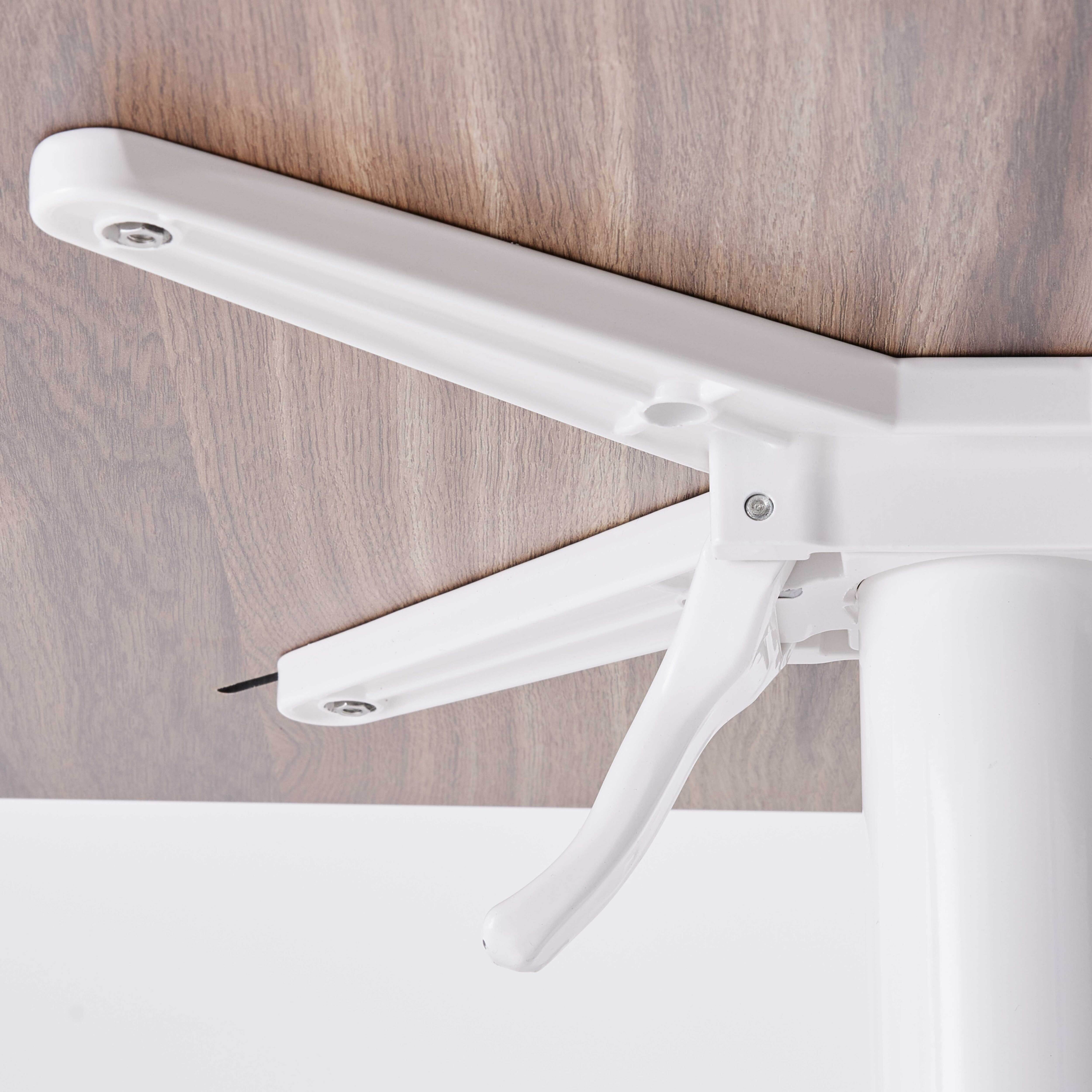 Oviala - Ensemble table terrasse stratifié chêne foncé et 2 fauteuils blanc - Oviala - Imagen 4