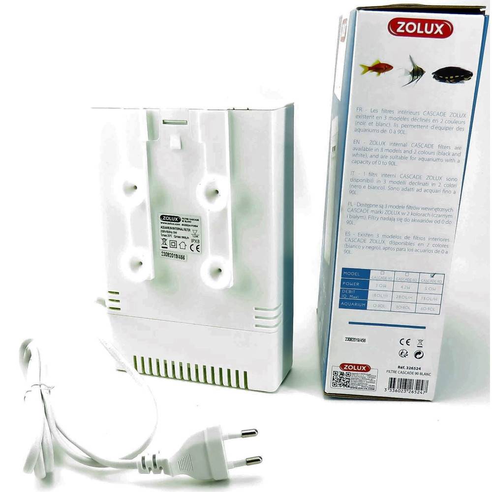 Zolux - Filtration intérieure cascade 90, puissance 5 w 380 l/h pour aquarium de 60 à 90l max - Imagen 4