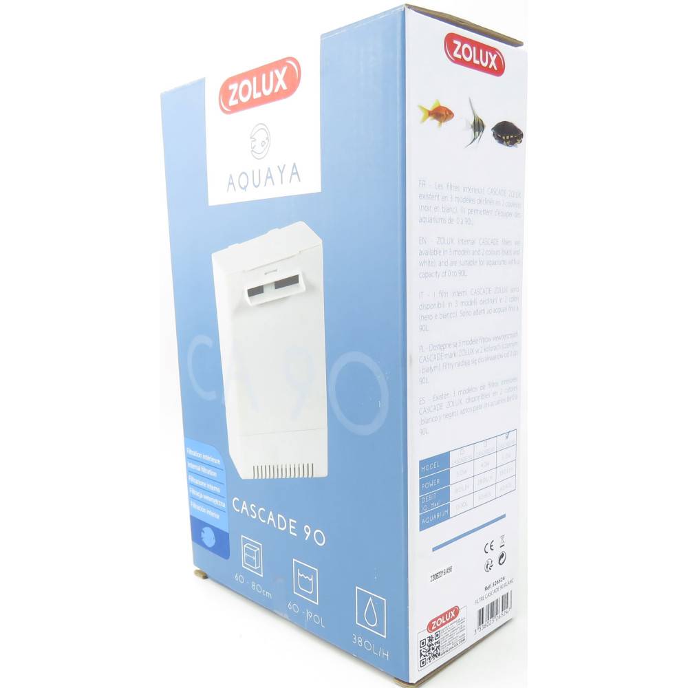Zolux - Filtration intérieure cascade 90, puissance 5 w 380 l/h pour aquarium de 60 à 90l max - Imagen 1