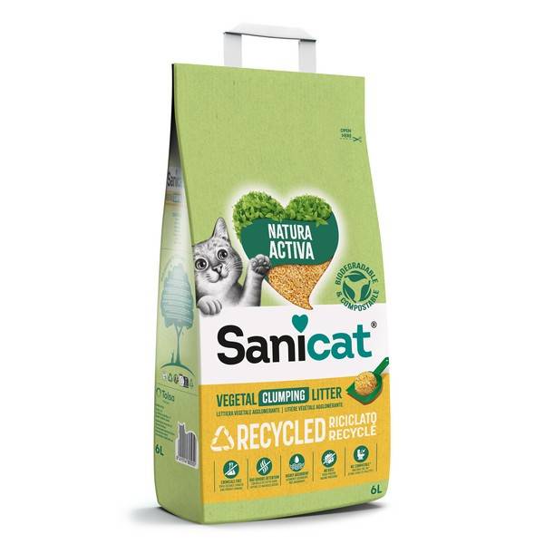 Sanicat - Litière agglomérante végétale en épi de maïs 6 L - SANICAT