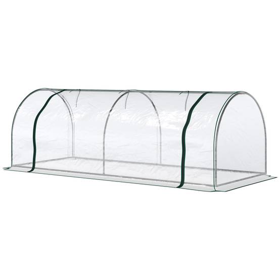 Mini Serre Tunnel de Forçage Acier et Housse PVC pour Carré Potager 2,5x1x0,8 m Transparent - ComfortXL Outdoor Living - Image 2