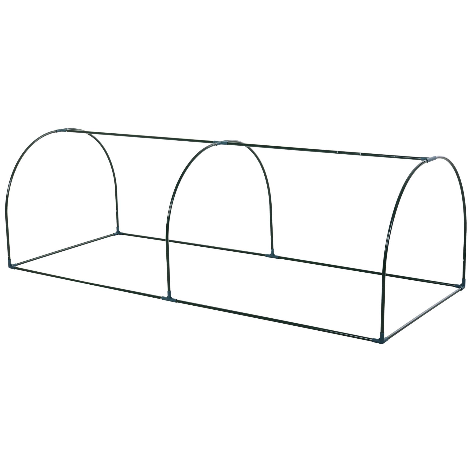 Mini Serre Tunnel de Forçage Acier et Housse PVC pour Carré Potager 2,5x1x0,8 m Transparent - ComfortXL Outdoor Living - Image 9
