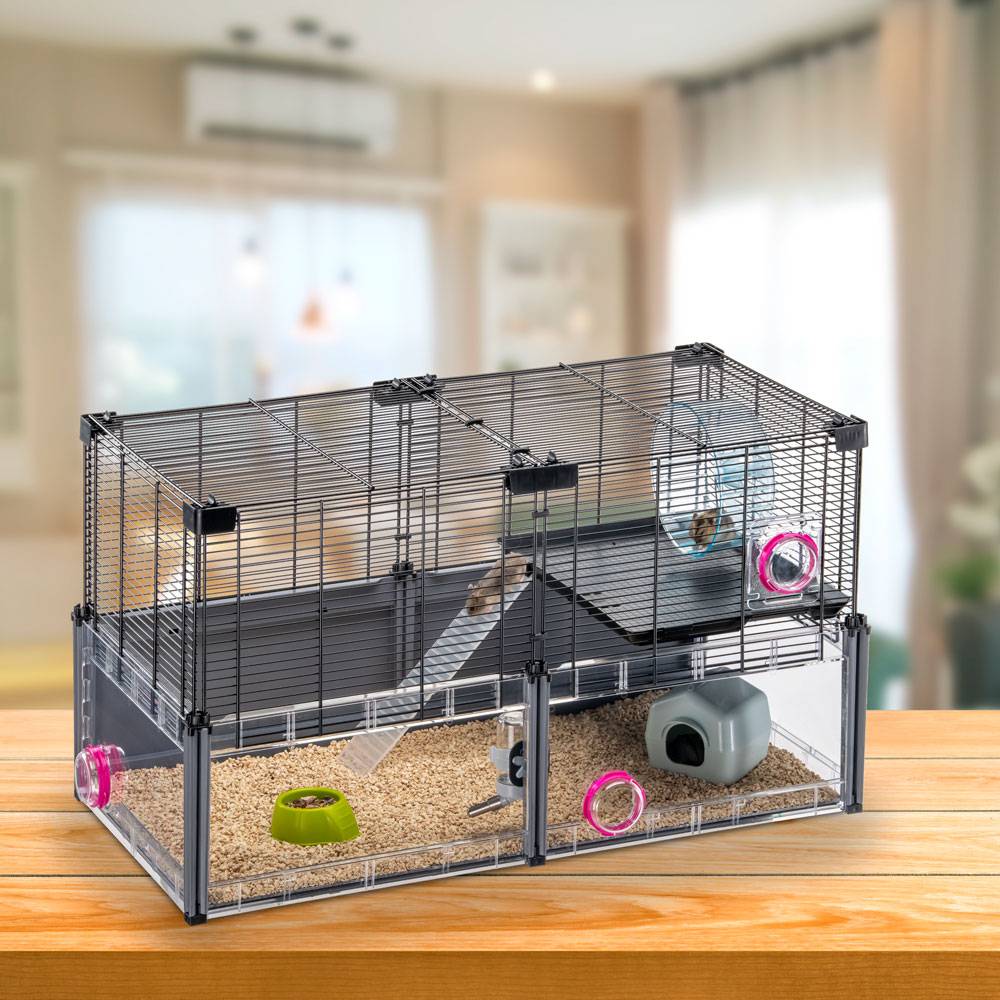Ferplast - FERPLAST - Cage Hamster - Cage Souris  - Cage Hamster Grande - Grillage Métallique - avec Accessoires - Modulaire - Multipla Hamster, 72,5 x 37,5 xh - Imagen 3
