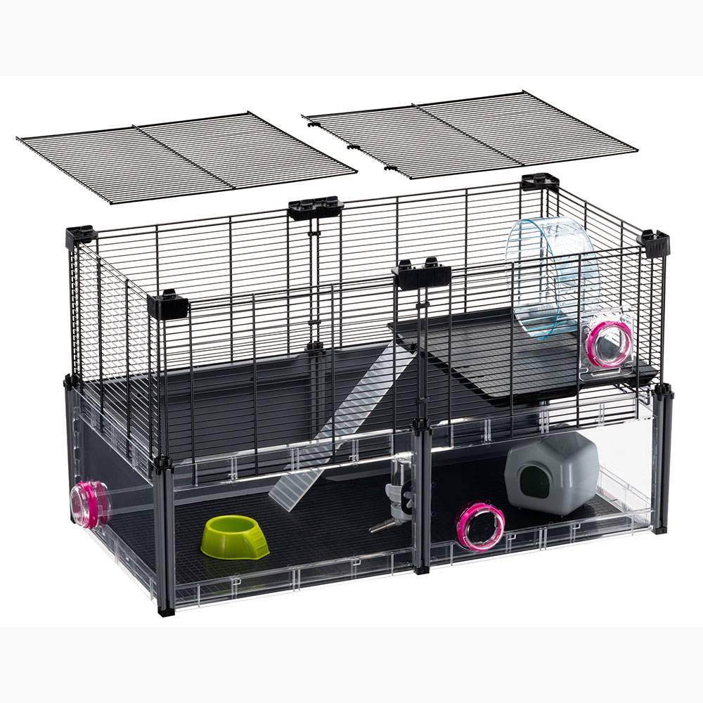 Ferplast - FERPLAST - Cage Hamster - Cage Souris  - Cage Hamster Grande - Grillage Métallique - avec Accessoires - Modulaire - Multipla Hamster, 72,5 x 37,5 xh - Imagen 5