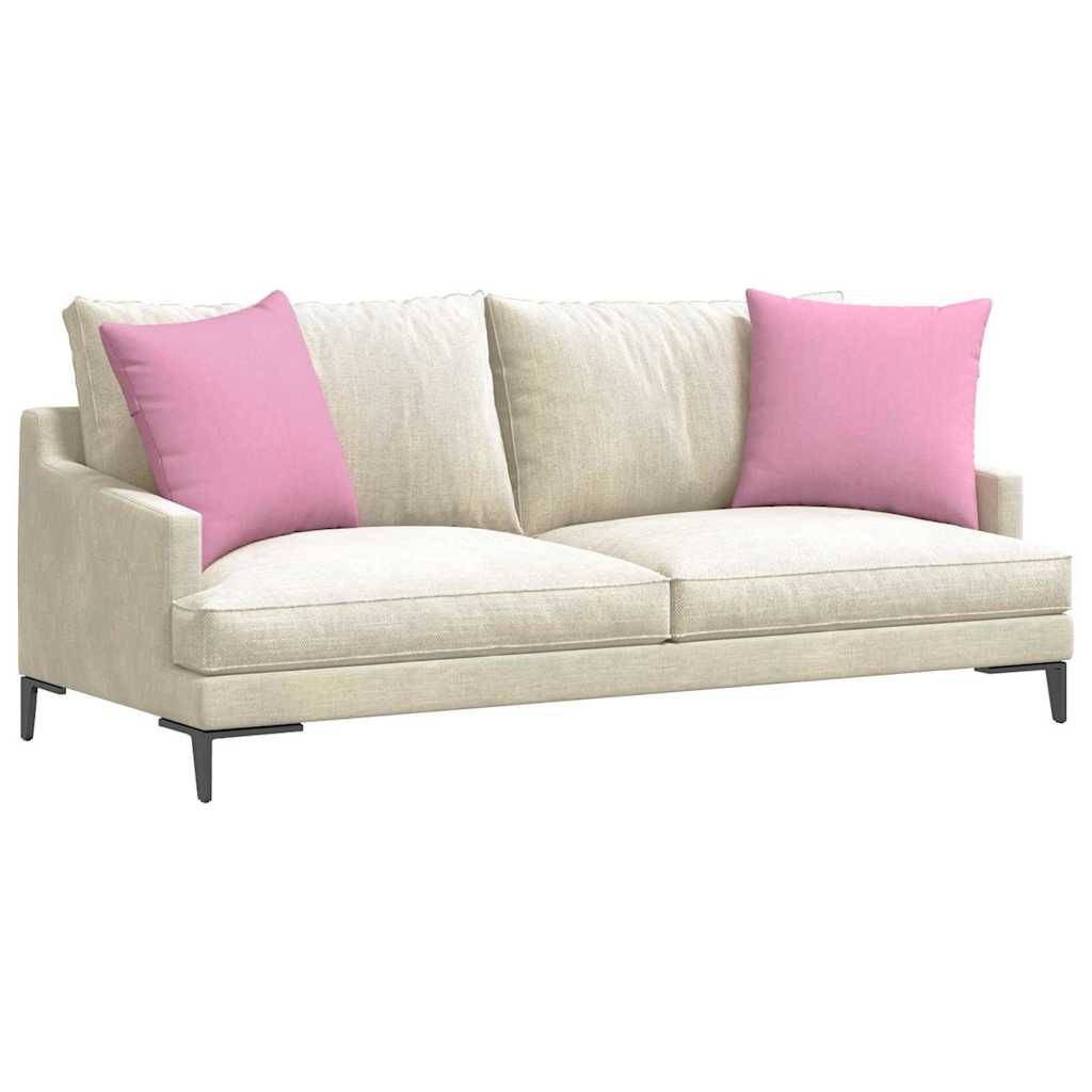Set de 2 Coussins Décoratifs Tissu Doux Déhoussables pour Chambre et Salon Rose 50x50 cm – ComfortXL Outdoor Living - Image 3