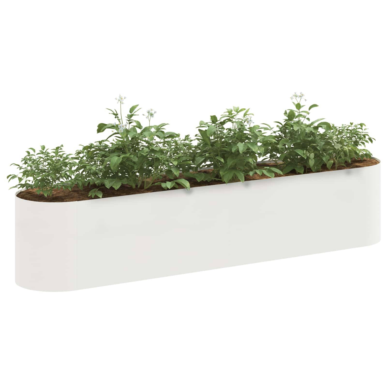 ComfortXL - Carré Potager Rectangulaire Acier Blanc pour Balcons et Patios 200x40cm - ComfortXL Outdoor Living - Image 3