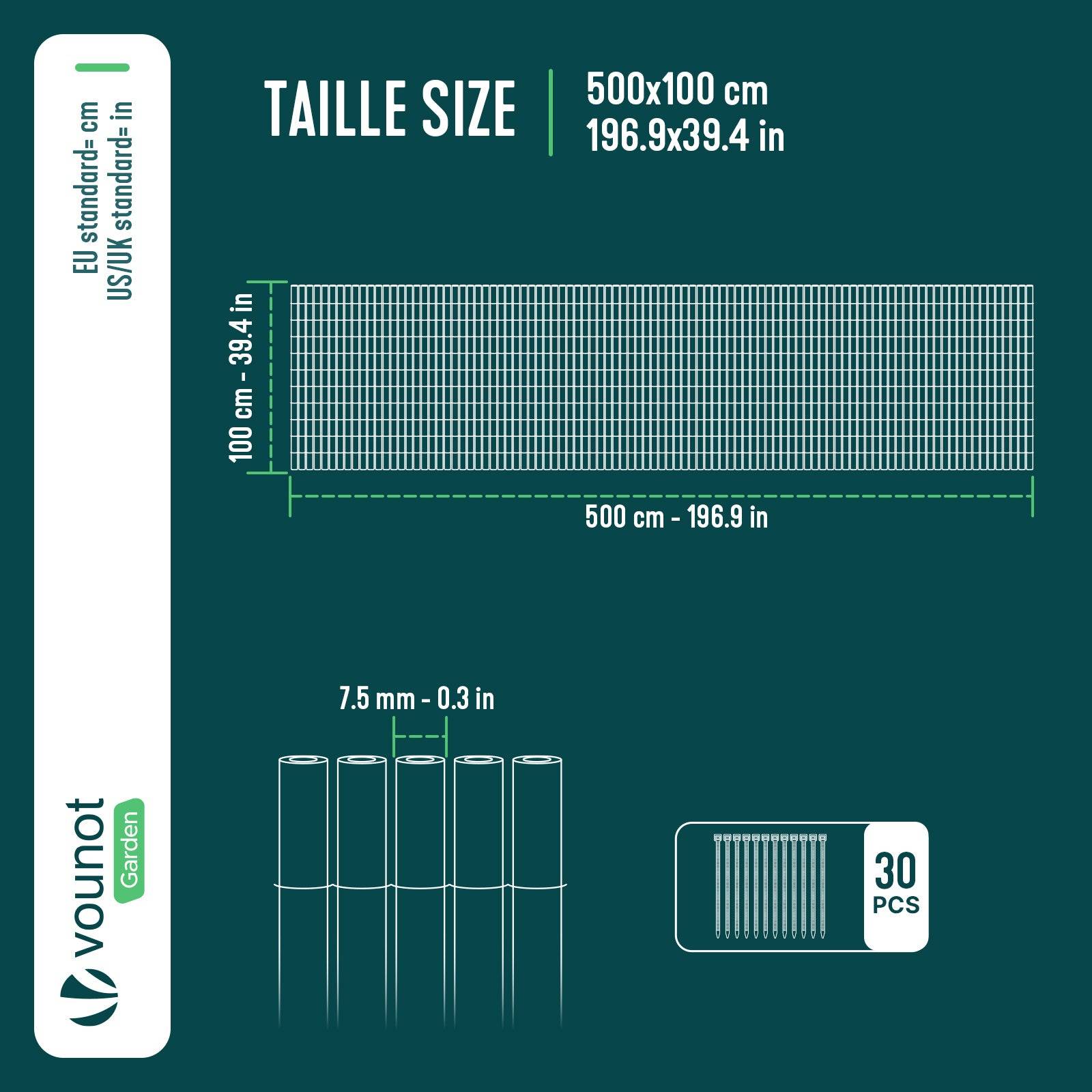 Vounot - Clôture en canisse PVC 100x500cm Anthracite - Image 3