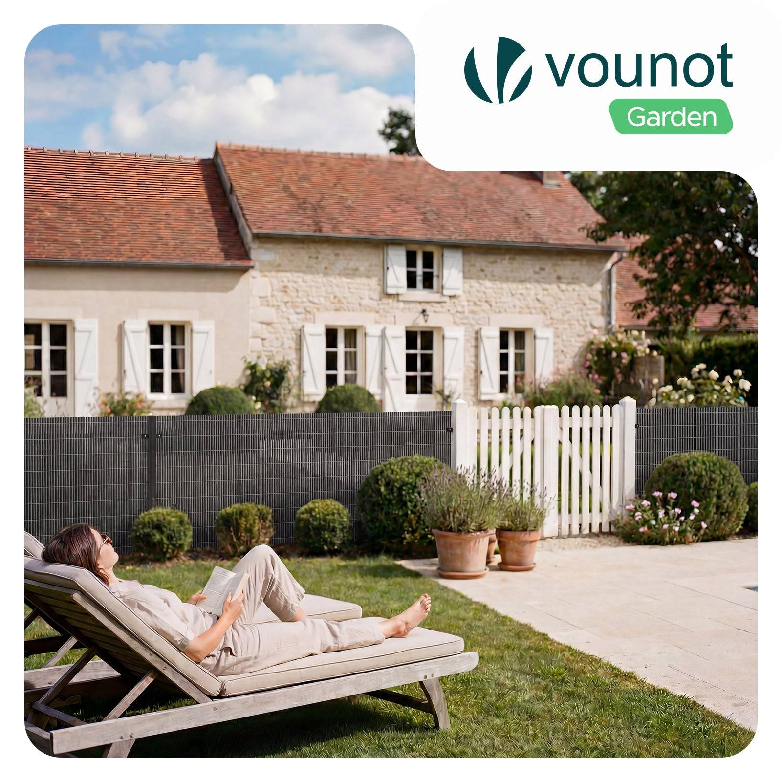 Vounot - Clôture en canisse PVC 100x500cm Anthracite - Image 2