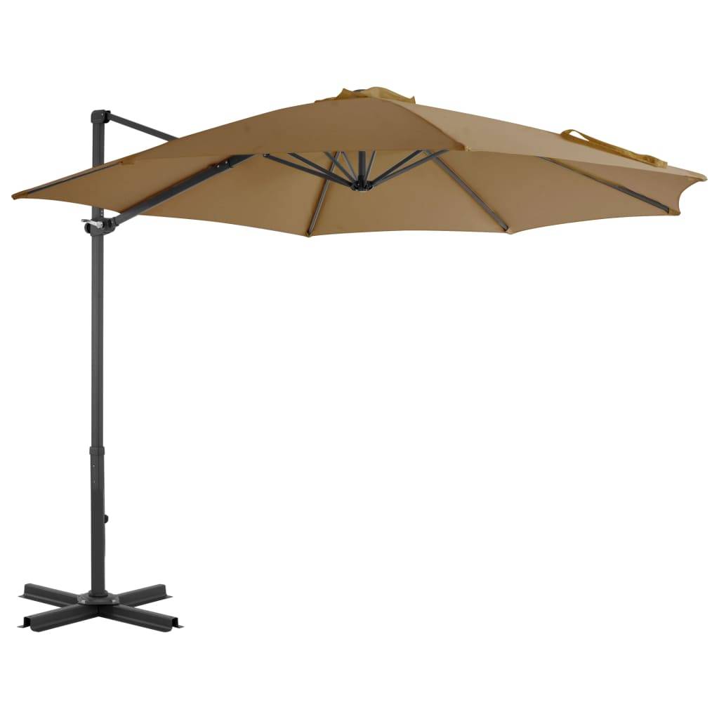 Helloshop26 - Parasol meuble de jardin en porte-à-faux avec poteau en aluminium 300 cm taupe - Imagen 1