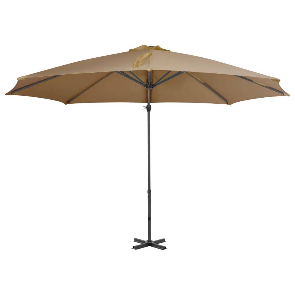 Helloshop26 - Parasol meuble de jardin en porte-à-faux avec poteau en aluminium 300 cm taupe - Imagen 2