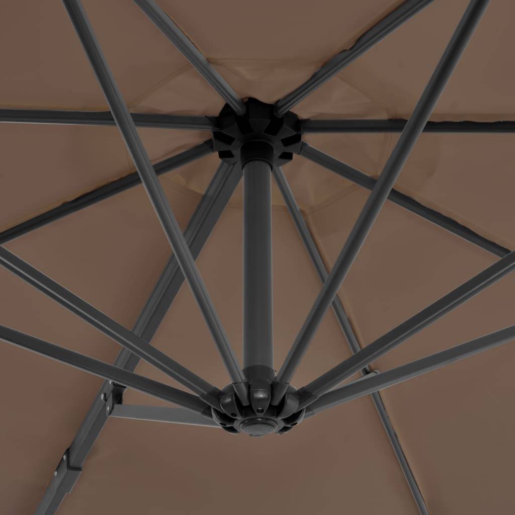 Helloshop26 - Parasol meuble de jardin en porte-à-faux avec poteau en aluminium 300 cm taupe - Imagen 5