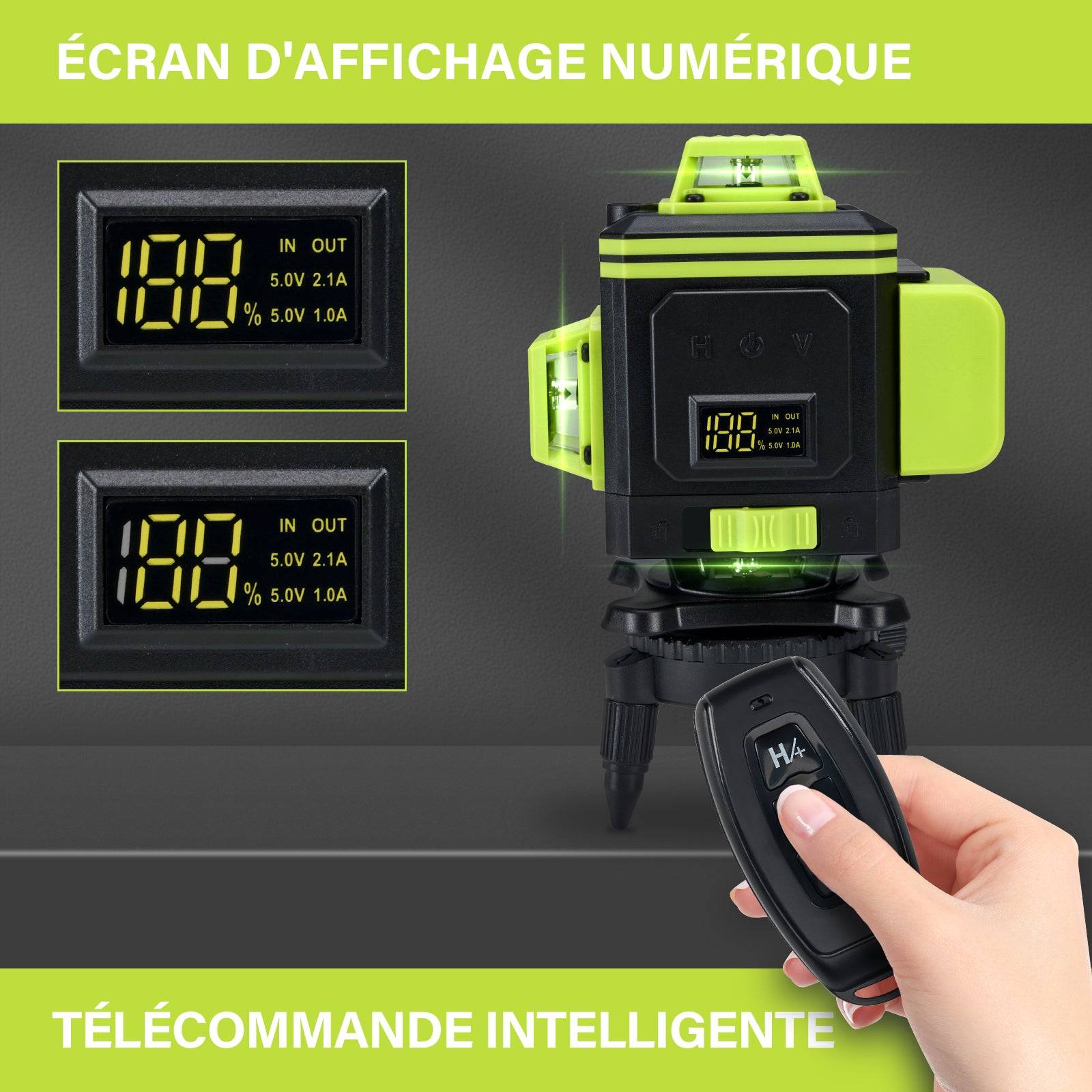 4 x niveaux laser 360° avec affichage de la puissance, 2 x batteries 2400 mAh, 16 lignes - Image 5