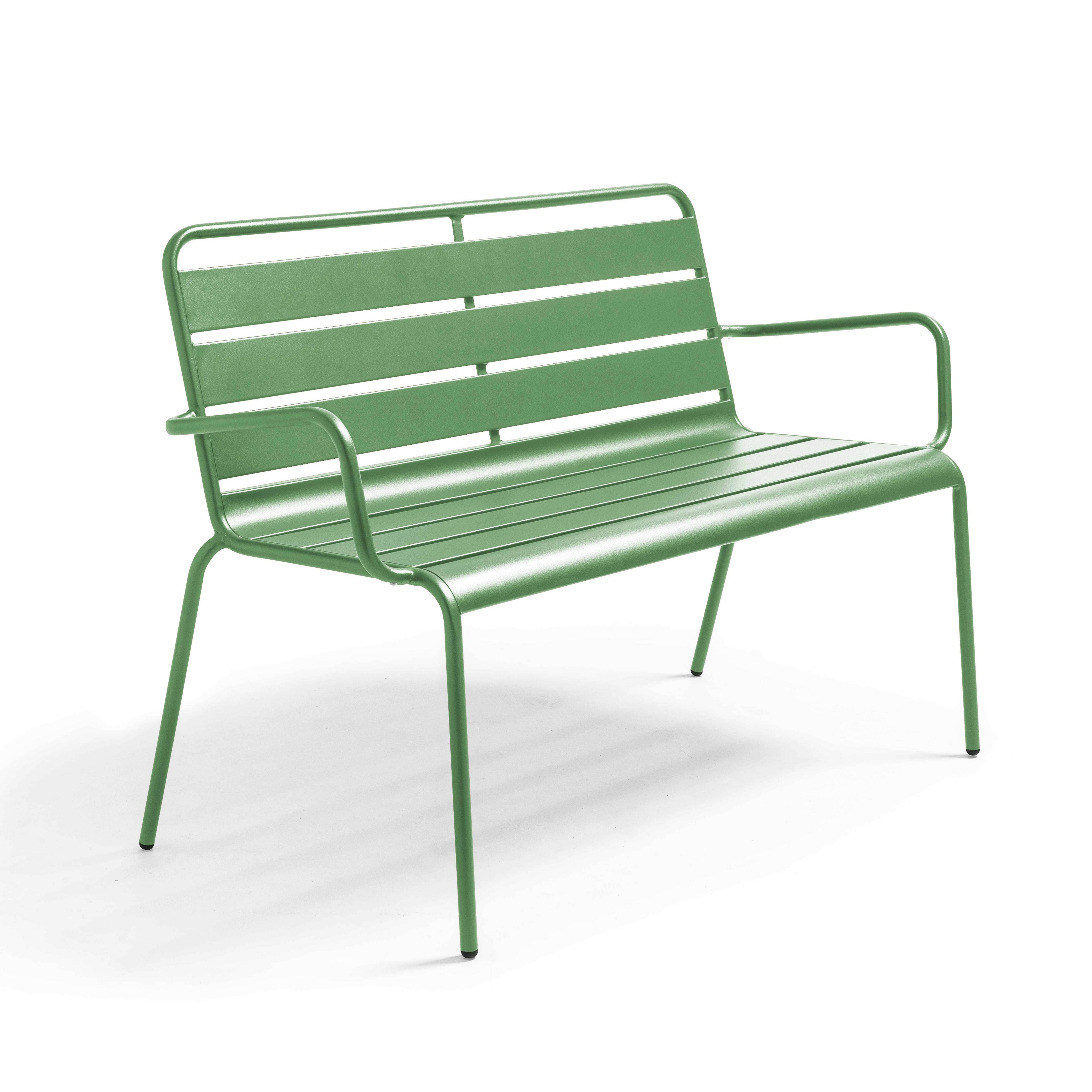 Oviala - Banc de jardin en métal vert cactus Palavas - Oviala - Imagen 1