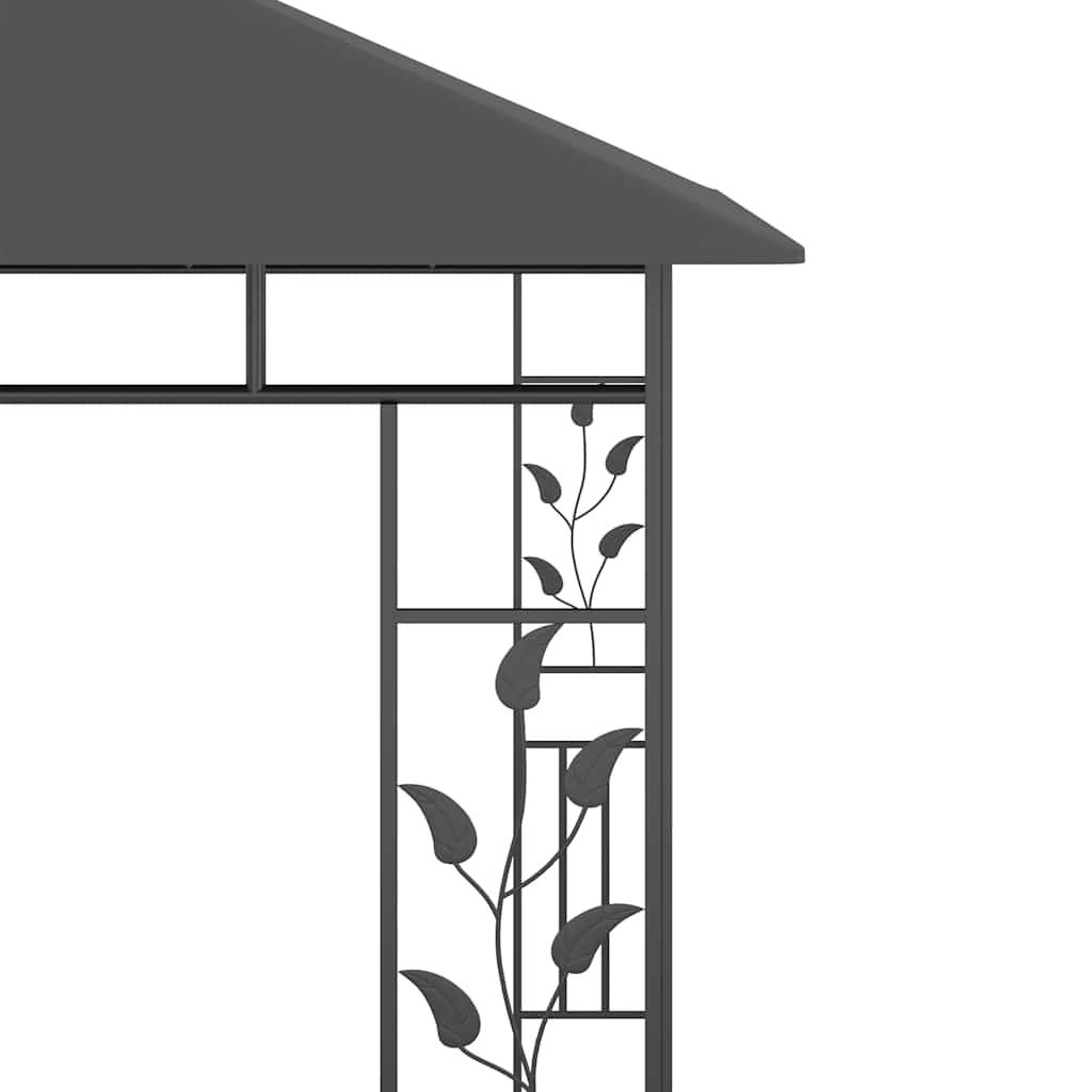 Tonnelle Aluminium Anthracite avec Moustiquaire et LED 3 x 3 x 2.73 m - PANGIVO - Image 8