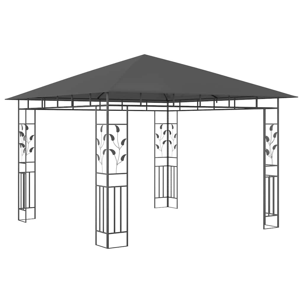 Tonnelle Aluminium Anthracite avec Moustiquaire et LED 3 x 3 x 2.73 m - PANGIVO - Image 5