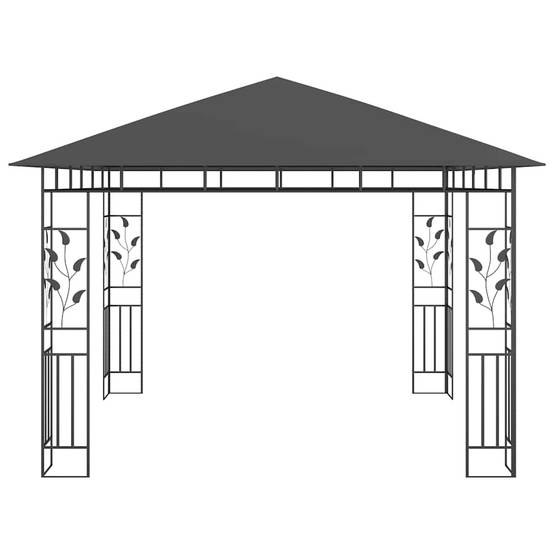 Tonnelle Aluminium Anthracite avec Moustiquaire et LED 3 x 3 x 2.73 m - PANGIVO - Image 6