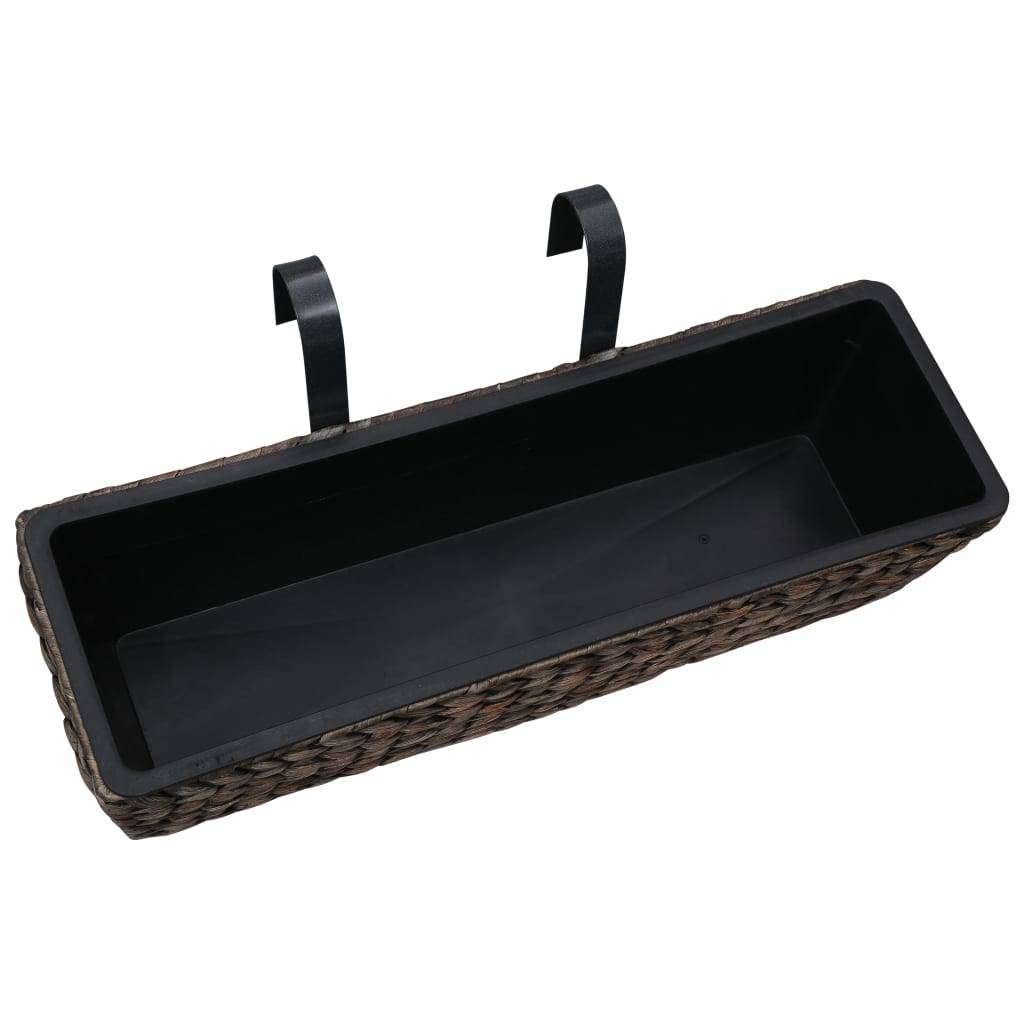 ComfortXL - Set de 2 Bacs à Fleurs Jacinthe d'Eau Tressée pour Balcon Intérieur Marron – ComfortXL Outdoor Living - Image 4
