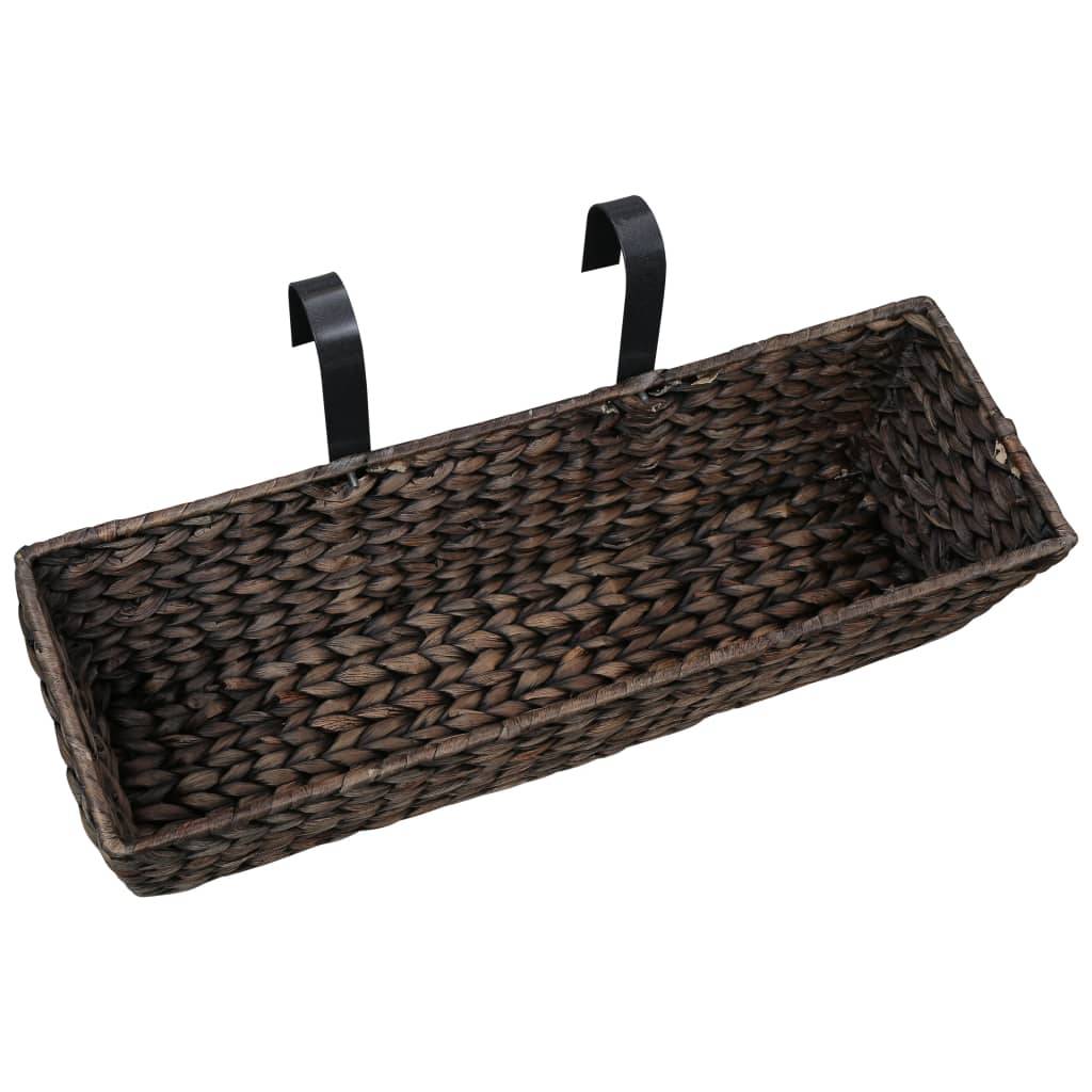ComfortXL - Set de 2 Bacs à Fleurs Jacinthe d'Eau Tressée pour Balcon Intérieur Marron – ComfortXL Outdoor Living - Image 5
